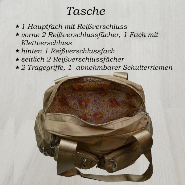 Produktbild flevado Damen Handtasche Schultertasche Frauen/Jugend viel Stauraum beige